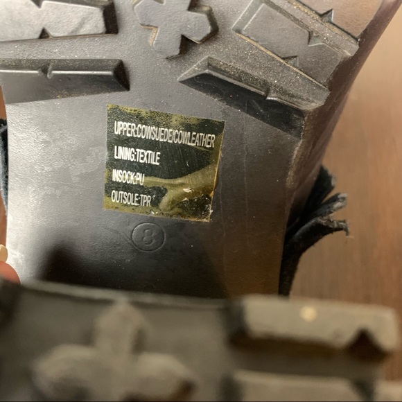 Arts Thread X Urban Outfitters Black Make It Fringe Platform Chunky Ankle Boots - Picture 13 of 14